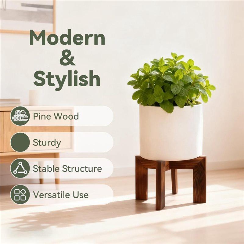 ABBP-Plant Stand Indoor, Wooden Plant Stands, Plant Risers For Inside Pots, Flower Stand Holder, Fit Most Size Flower Pots