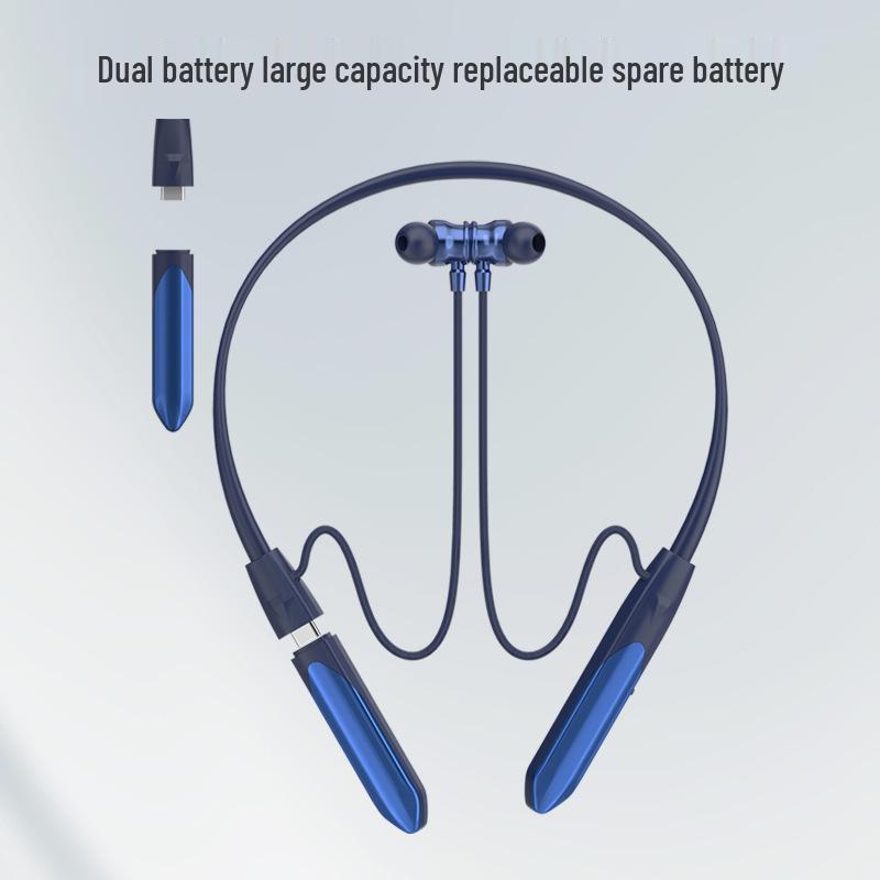 Ultra-Long Battery Dual Battery Neckband Noise Cancelling Wireless Bluetooth Sports Headphones