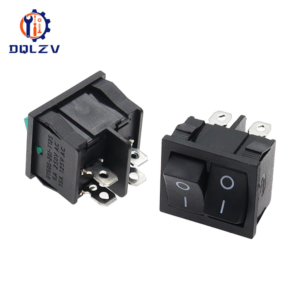 KCD5 4Pin 6Pin 2 Position 3 Position 15A / 250VAC 21x24mm 21 * 24mm Rock Switches Kit On-Off On-Off-On