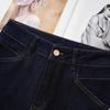 Women's Dark Blue High-Waisted Straight-Leg Jeans - 2025 Spring/Autumn Petite Slimming Loose Fit
