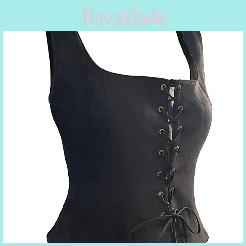 Cross-border Deerskin Plush Vest Halloween Costume Renaissance Viking Pirate Cosplay Tank Top