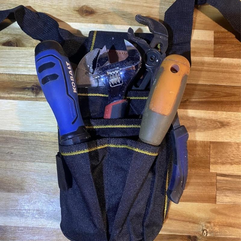 MultiFunctional Electrician Tool Belt Adjustable Waist Bag Heavy Duty Polyester Fabric With Multiple Utility Pockets