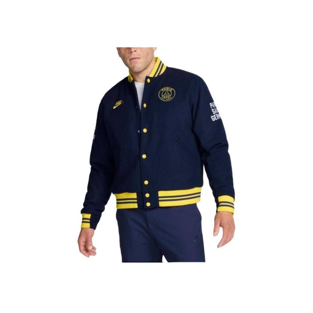 Nike Paris Saint-Germain Αυθεντικό Μπουφάν Ποδοσφαίρου Color Block Γράμμα Ανδρικό Μπουφάν Βαθύ Μπλε FQ7803-410
