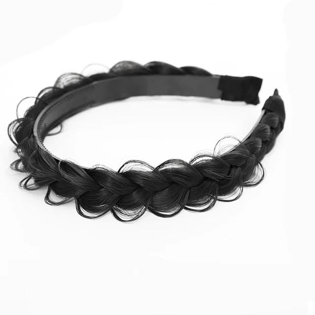 Wide Twist Wig Headbands For Women Wide Fishbone Braids Hairbands Handmade Head Hoop Hair Styling Headwear Accessories Gift