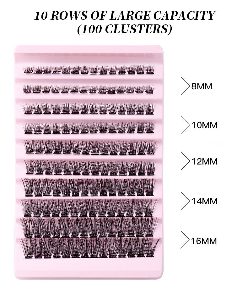 European & American Style Natural Fluffy False Eyelash Set, Single Cluster, Large Capacity Eyelash Extensions