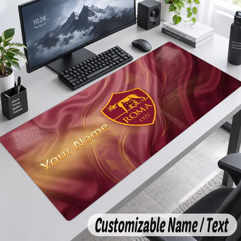 Custom Name Text Mouse Pad AS Roma FC Personalized Desk Pad For Work And Gaming