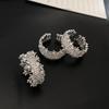 2025 New 20mm Wide Paved Diamond Gold Silver Cuff Rings For Women Zirconia Figure Accessory