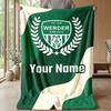 Coperta in Flanella Personalizzata con Nome Testo FC Werder Bremen Logo Calcio Coperta Plaid in Pile Personalizzata Regalo Speciale per Divano Camera da Letto Casa