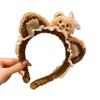 Cartoon Bär Spitzenstirnband mit Schleifenohren - Niedliches Plüsch-Haaraccessoire