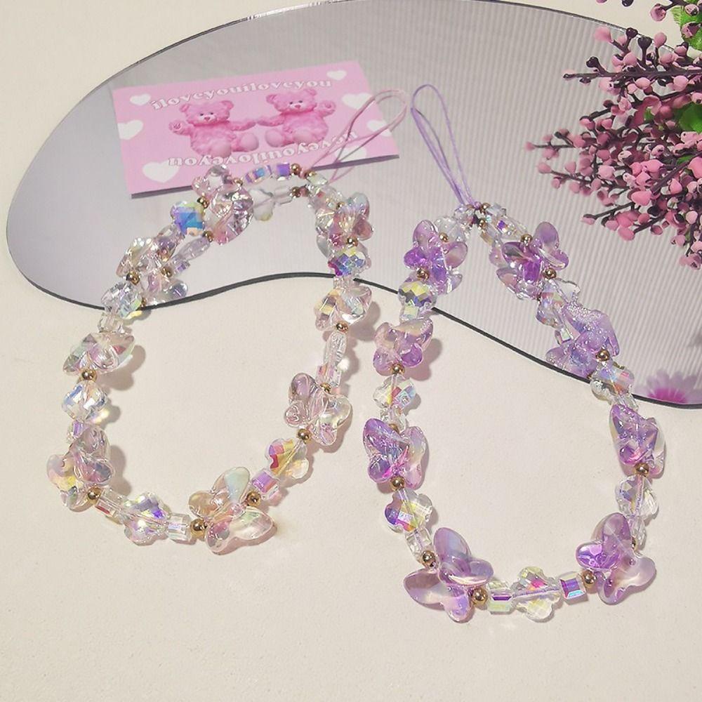 Transparent Y2K Phone Pendant Sweet Girl Phone Lanyard Acrylic Mobile Phone Chain Girl Woman