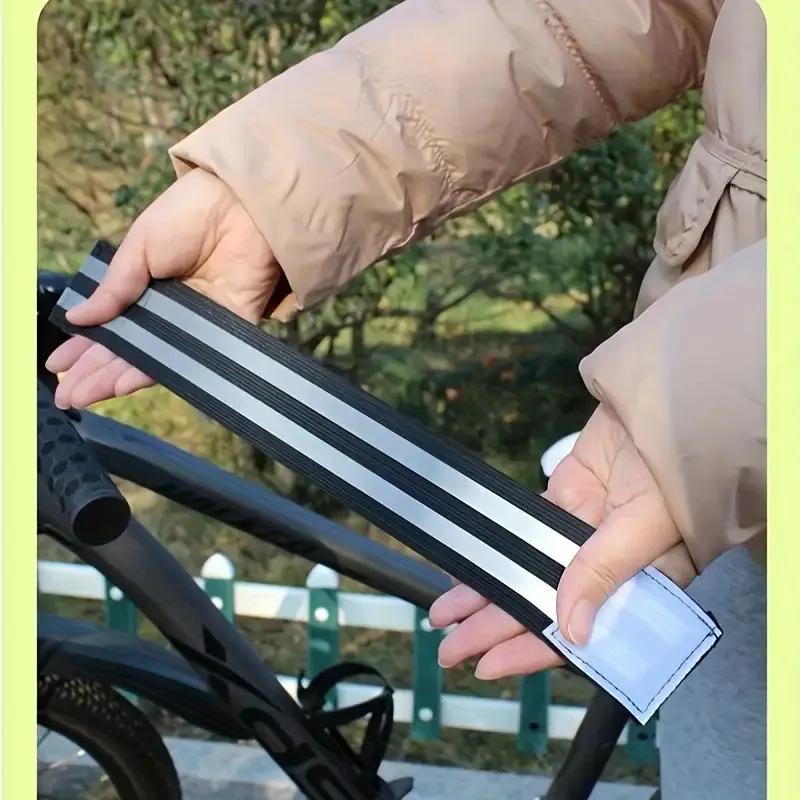 2balení cyklistických popruhů s reflexními pruhy - Pevné popruhy na nohy pro horskou cyklistiku, jízdu v noci - Protiskluzový úchop