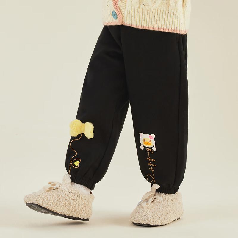 B.Duck Girls  Winter Fleece-Lined Sweatpants 100CM