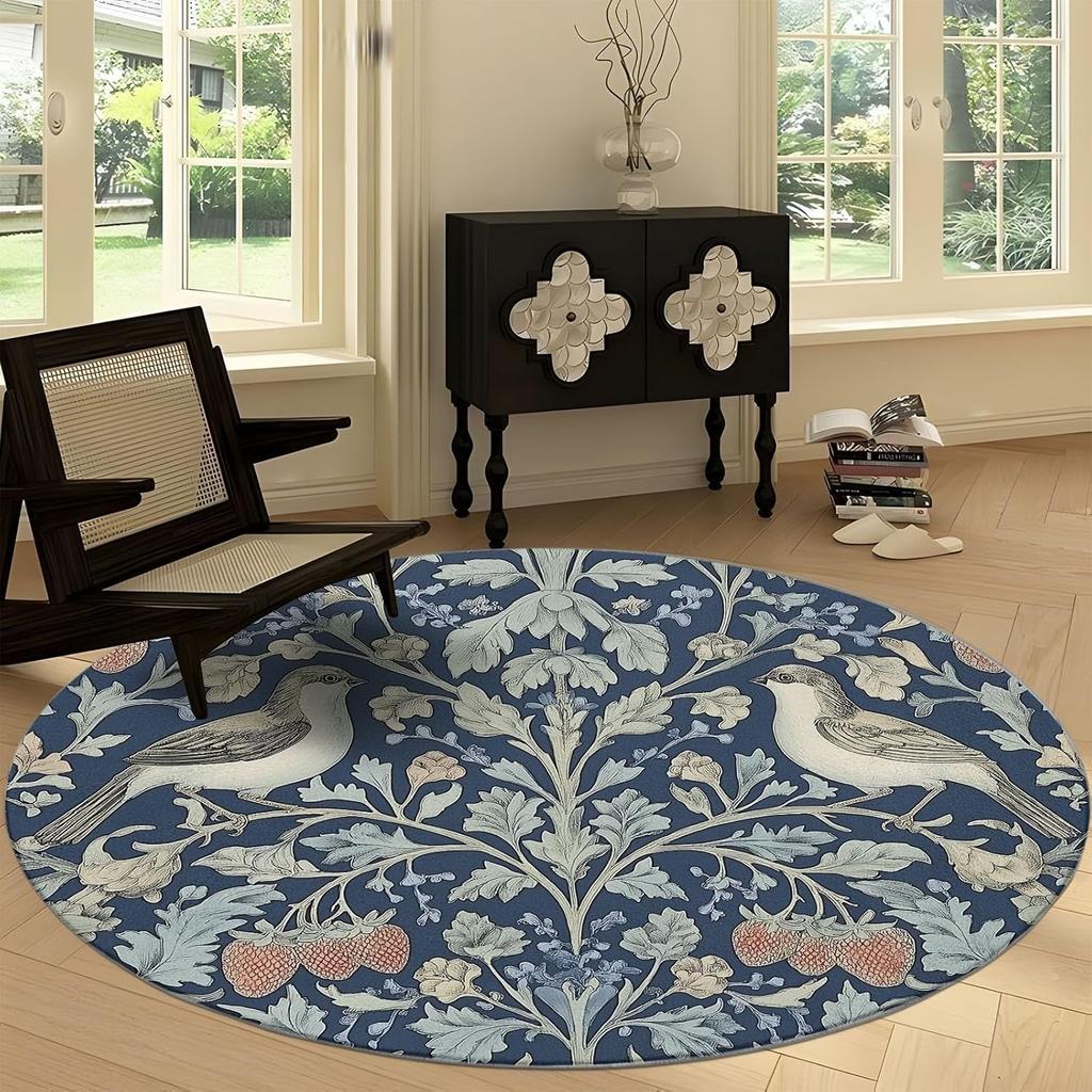 Simple Dots Print Round Rug Cartoon Rainbow Sun Machine Washable Circular Carpet Runner Non Slip Circle Area Rug Carpet Mat
