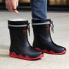 Rain shoes men's new non-slip waterproof rain boots men's cotton outer wear work car wash shoes fishing shoes medium and short rubber shoes