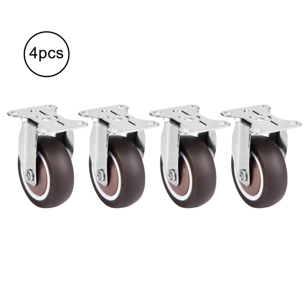 4Pcs 2in TPE Rubber Removable Mute Chair Fixed Rubber Casters