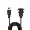 1M Socket Cable USB 3.0 Auto Car Mount Male to Female Extension Cord Dashboard Panel Square Audio L