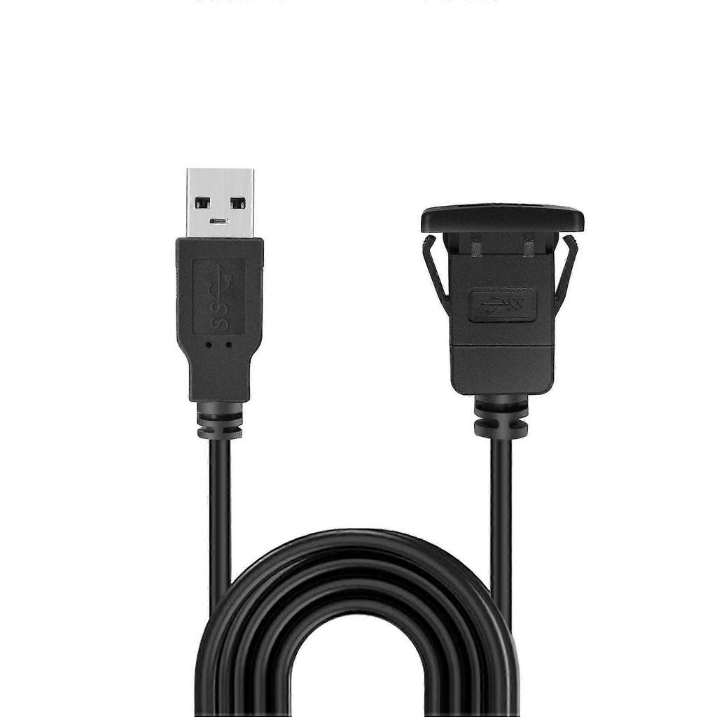 1M Socket Cable USB 3.0 Auto Car Mount Male to Female Extension Cord Dashboard Panel Square Audio L
