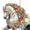 Yousheng Christmas Horse Ornament 2D Flat Acrylic Christmas Tree Ornament Horse Gifts for Women Horse Lovers Farmers Friends