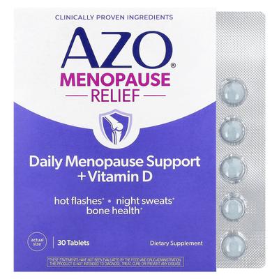 Alivio de los Síntomas de la Menopausia, Alivio Diario de los Síntomas de la Menopausia + Vitamina D, 30 Comprimidos