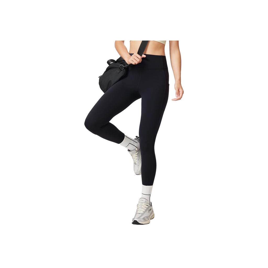 Li-Ning Simple Versatile Solid Color Straight Leg Fitness Mid Waist Sports Pants Women Bottoms Black AULV048-3