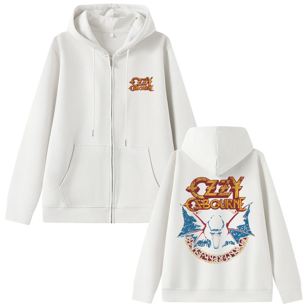 

Хеви-метал рок-группа Black Sabbath Оззи Осборн Толстовка на молнии Мужская мода Повседневная Куртка оверсайз Мужское Винтажное пальто 3XL