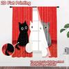 2D flat printing 2pcs Curtains Cute Cats Yarn Digital Printed Polyester Drapes Birthday Party for Photo Booths Birthdays