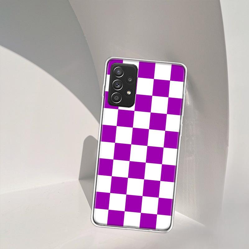 Retro Classic Chess Board Grid Phone Case for Samsung A54 A57 A37 A17 A14 A15 A12 A24 A34 A55 A35 A25 A52S A07 A05S A04S A22 A32