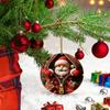 Vánoční ozdoby Santa Claus/Sobi/Tučňák/Perníkový muž v červeném kostkovaném designu na zip Kulaté 2D akrylové ozdoby na sváteční strom