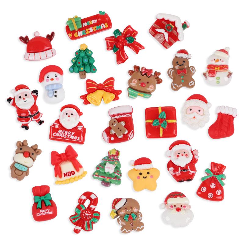 10-50pcs Mixed Resin Christmas Fridge Magnets Cartoon Santa Claus Snowman Tree Magnet New Year Gifts Christmas Home Decoration