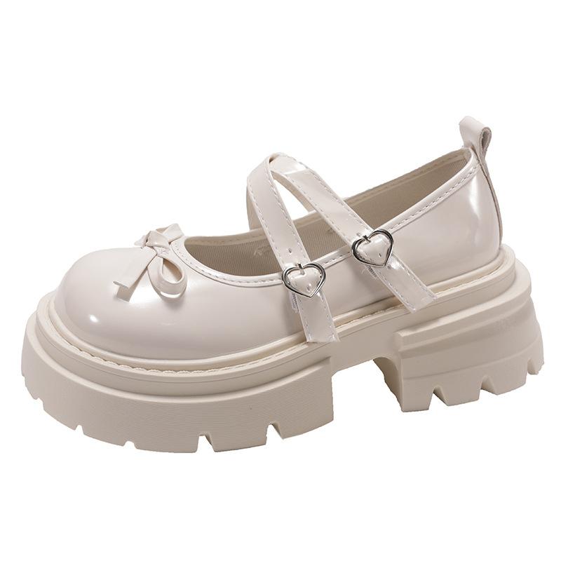 White French retro thick-soled light-mouth thick-heeled single shoes for women's 2025 new summer skirt JK Mary Jane shoes