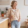 Dames gebreide vest trui met knopen aan de voorkant en reverskraag, Kleur Casual Herfst Winter