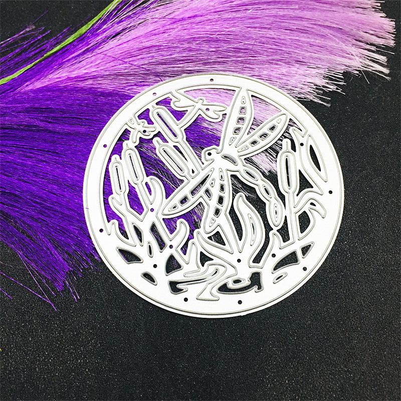 

Круглая рамка, полая стрекоза, дизайн, стиль, трафарет для резки металла для DIY, скрапбукинг, альбом, фототиснение, бумажная карта, ремесленный декор серебряный