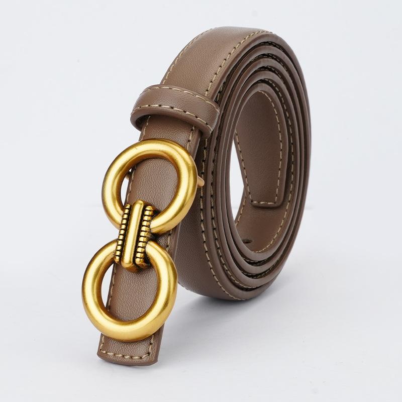 Belt Women S Fashion Dress Decoration Women S Thin Belt Versatile New Skirt Smooth Buckle Women S Belt 105cm