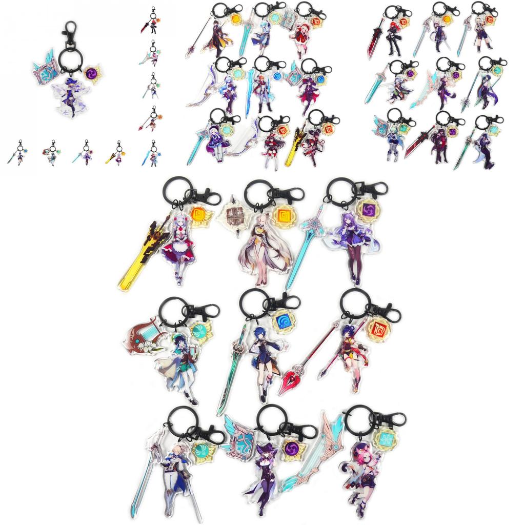 Genshin Impact Porte-clés Figurine Pendentif Ornement Cadeau d'Anniversaire Acrylique