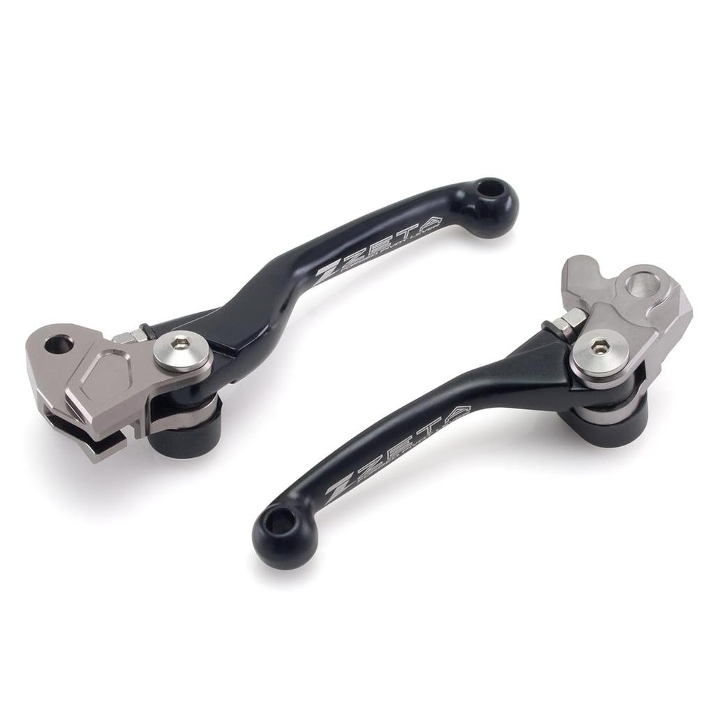 ZETA RACING Pivot Lever Set FP Black Forward Folding Lever Position Stepless Adjustment Forged Aluminum Alloy F5051 KX65/85/100/112 RMZ250/450