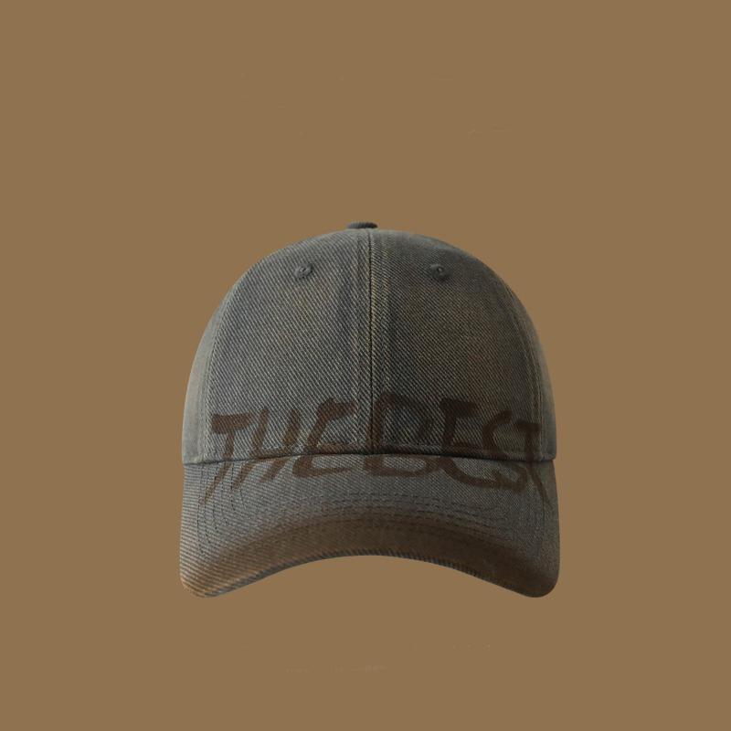 Retro washed old baseball cap women's wide brim big face showing face small peaked cap versatile hat tide