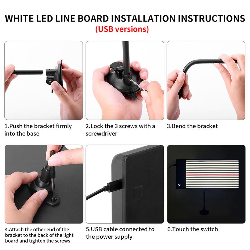 Besper 196.85inch USB Reflection Light Board Professional Dent Light Board Tool Auto Repair Lighting Reflection Repair Tools