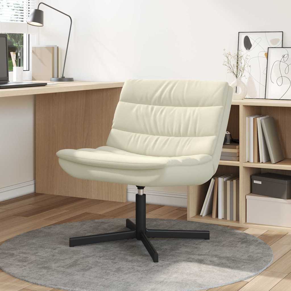 Swivel Chair Cream 63 x 75 x 76 cm PU