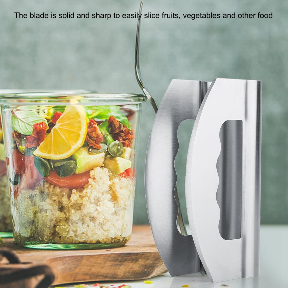 Multi use Stainless Steel Fruits Vegetables Food Cutter Double Blades Chopper Slicing Tool
