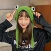 Frog Knitted Wool Hat for Women In Autumn and Winter Versatile Cute Korean Style Headdress Winter Headgear Cuckold Trendy Ear Cup