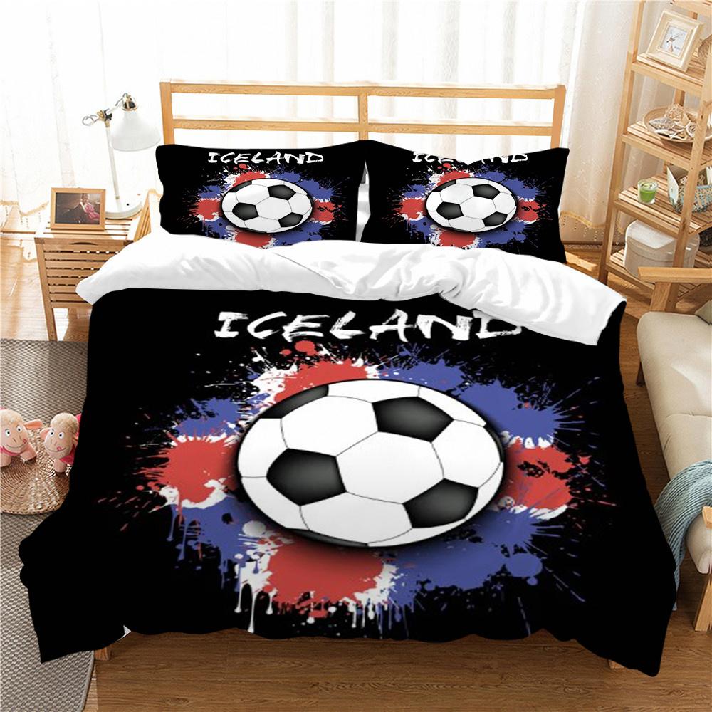 Heißer Verkauf 3D Fußball Malerei Bettbezug-Sets Hochwertige Bettwäsche Anzug König Doppel Größe Atmungsaktiv Schlafzimmer Dekoration Bettbezug-Sets
