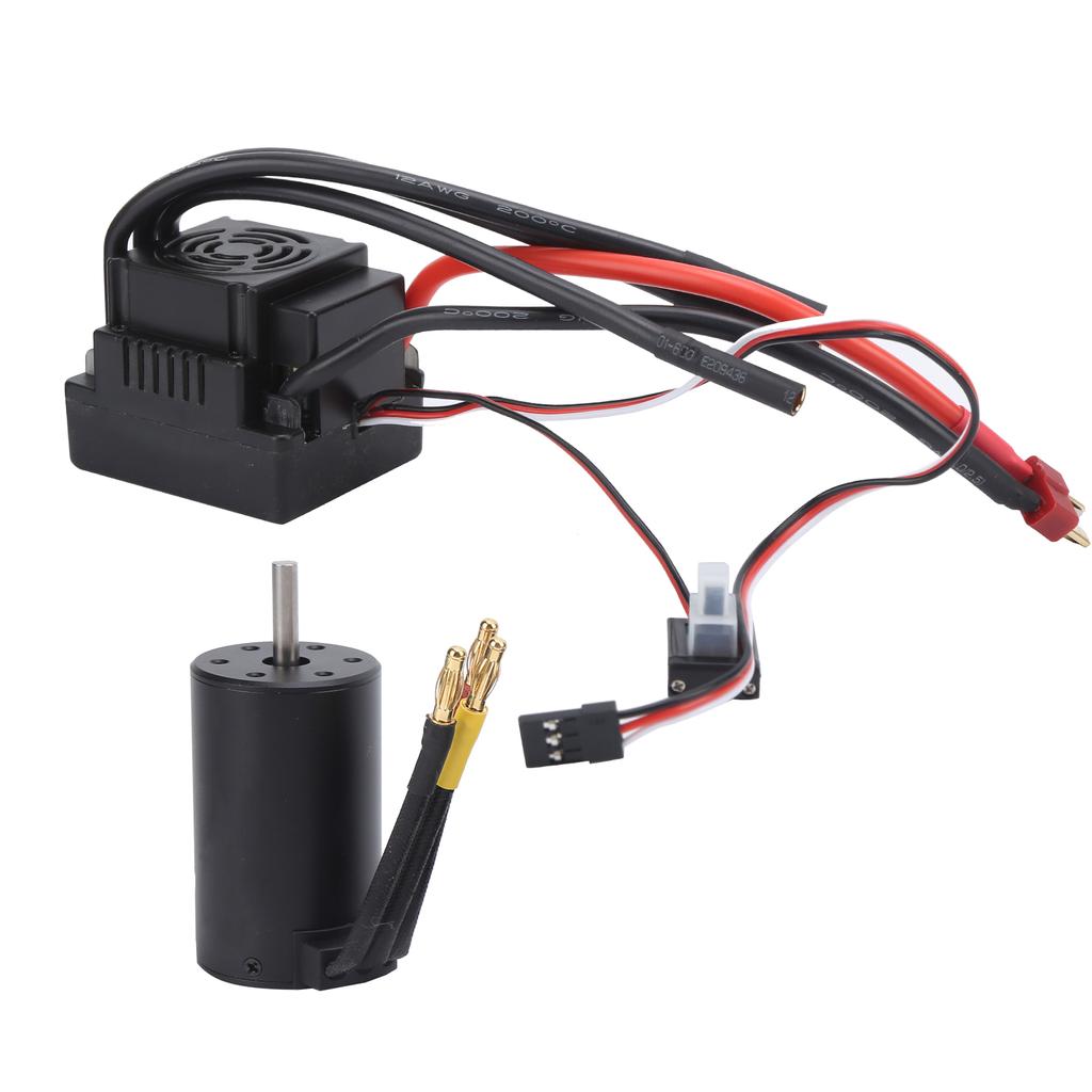 Waterproof RC 3660 3300KV 4 Poles Brushless Motor with 80A ESC Combo Set for 18 RC Car