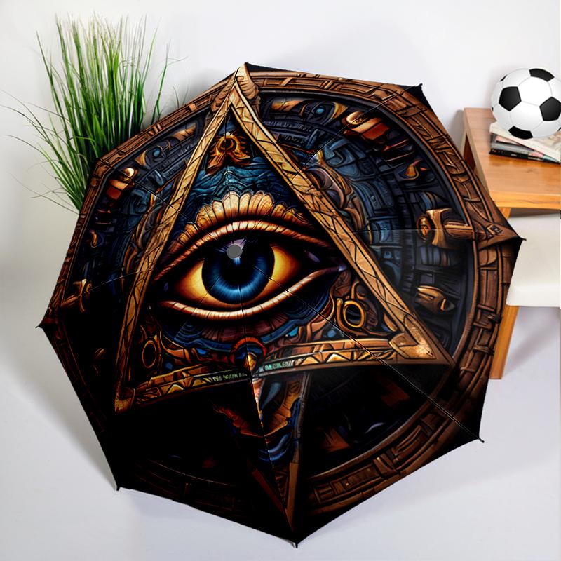 1PC Eye of Egypt Umbrella Automatic Open/close, Sturdy Iron Frame & 8-Rib Struct, Umbrella for Women & Men, Christmas Gifts