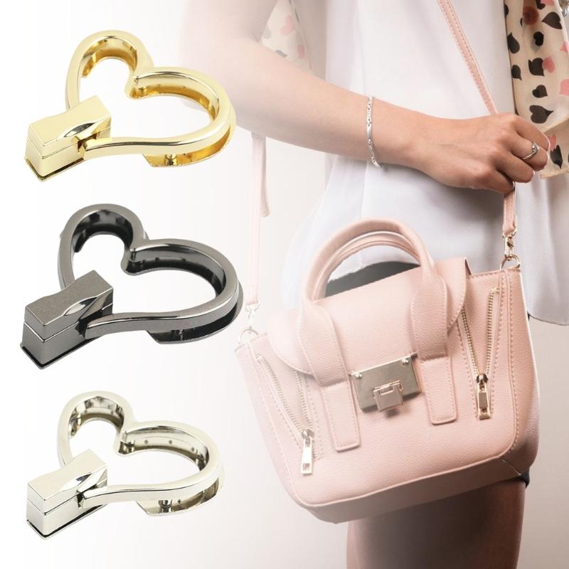 Heart Shape Bag Clasp Fashion Bag Closure Metal Bag Lock Clasp Turn Lock Buckles Hardware Bag Accessories for DIY Bag