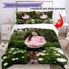 Personalizează Fotografie Personalizează-ți fotografia Set de Lenjerie de Pat Husa de Plapumă Respirabilă cu Fețe de Pernă Decor Acasă Cadou de Ziua de Naștere