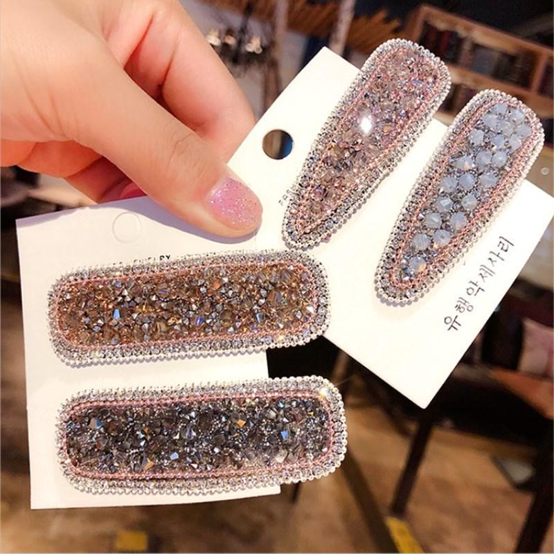 Korean Rhinestone Diamond-Edge Hairpin for Women: Stylish One-Word Clip for Bangs and Side Hair