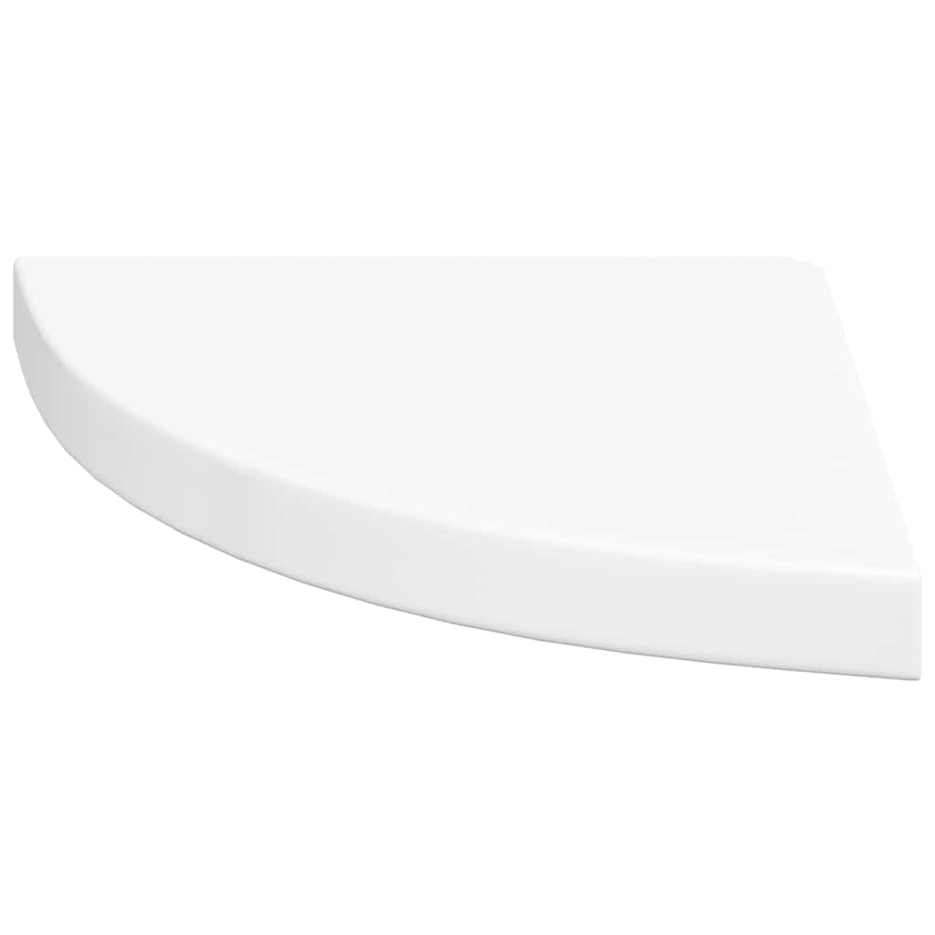 Corner Floating Shelves Set of 4 High Gloss White 35 x 35 x 3.8 cm MDF