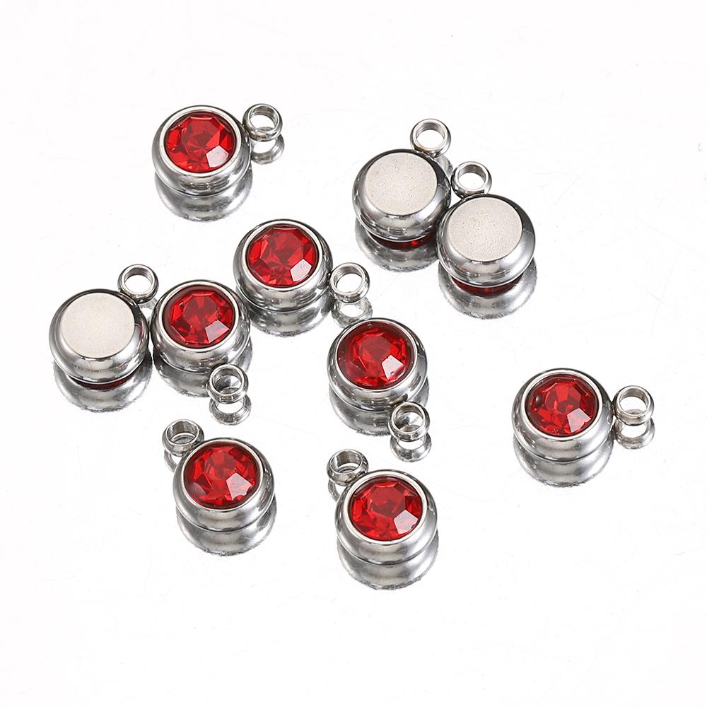

20pcs Stainless Steel Rhinestone Pendants Beads Green Crystal Charms Pendant for Necklace Bracelet Jewelry Making DIY Wholesale