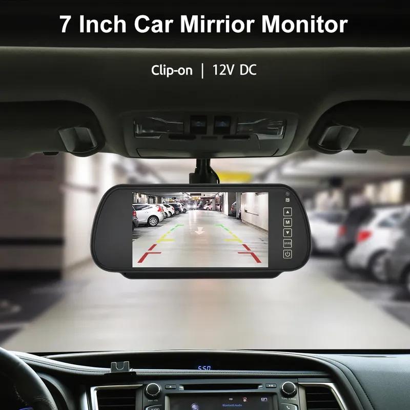 KTYDKP 7 Inch Car Rear View Camera with Mirror Monitor for Vehicle Parking Rervesing Camera with 7" TFT LCD HD Screen Universal