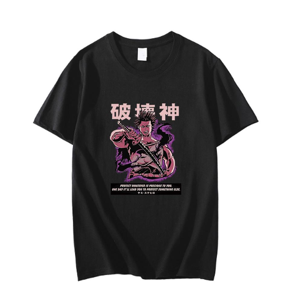 Harajuk Black Clover T Shirt Unisex Fashion Unisexga Anime Yami Sukehiro T-Shirt Hip Hop Top Tee Unisex/Unisex